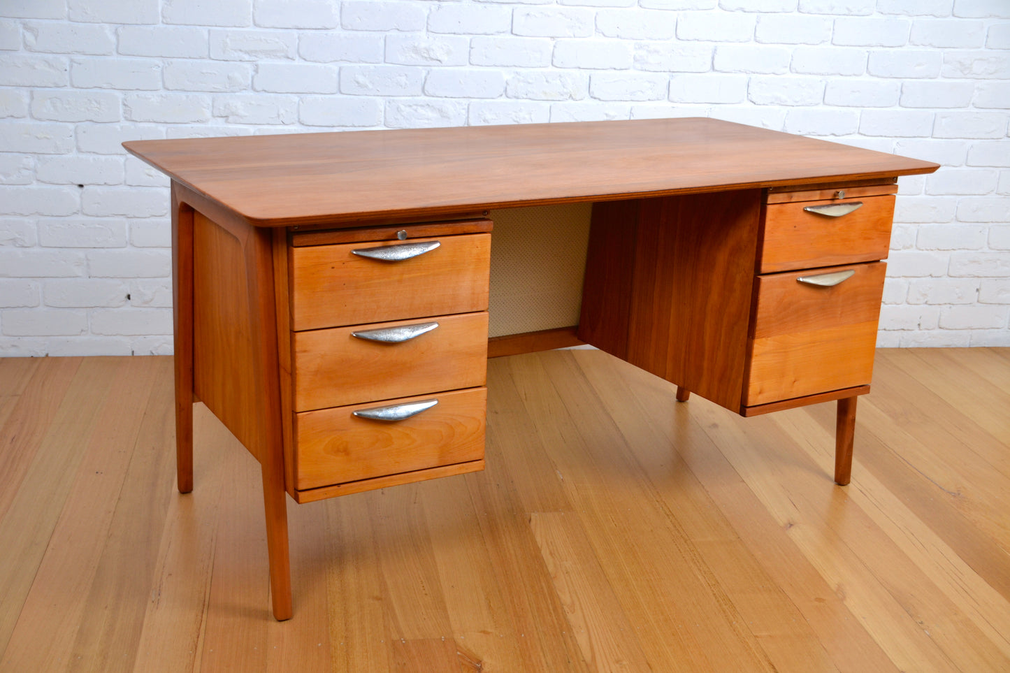 Mid century Danish style Desk - restored Queensland Maple / Australian mcm