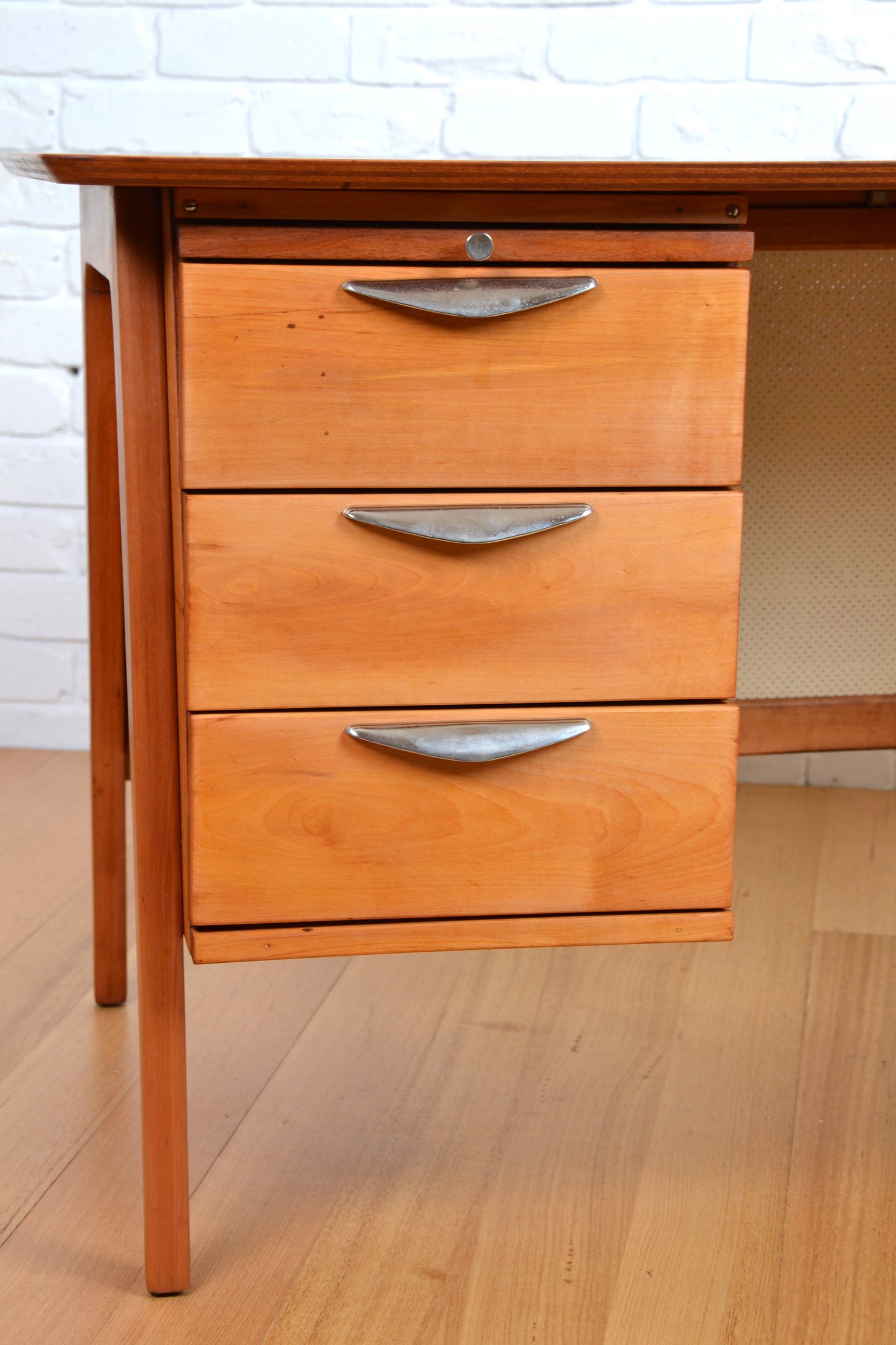 Mid century Danish style Desk - restored Queensland Maple / Australian mcm