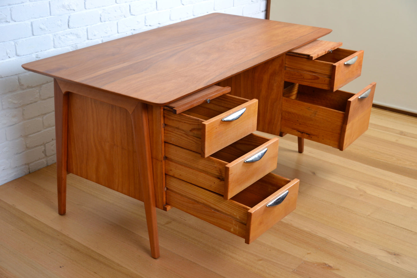 Mid century Danish style Desk - restored Queensland Maple / Australian mcm