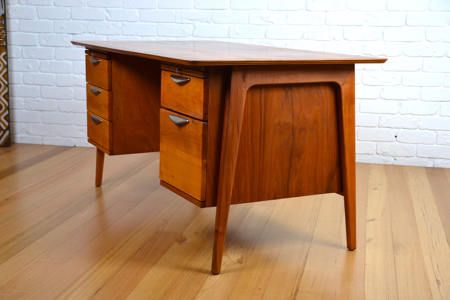 Mid century Danish style Desk - restored Queensland Maple / Australian mcm