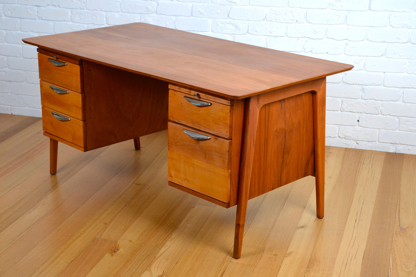 Mid century Danish style Desk - restored Queensland Maple / Australian mcm