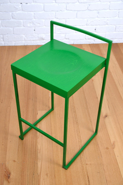 Modern designer bar stool /side table Italy by Enzo Berti Green Oak