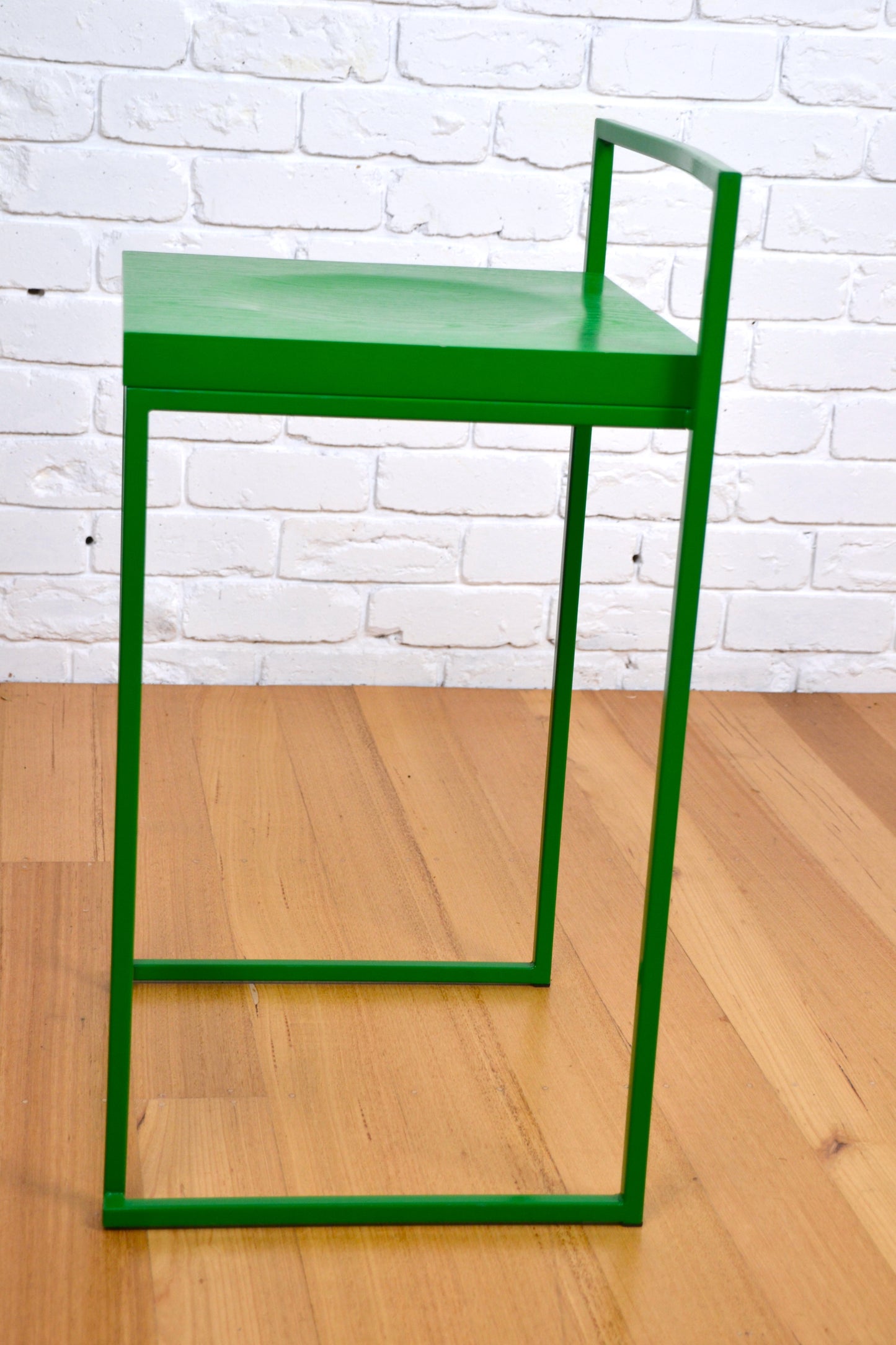 Modern designer bar stool /side table Italy by Enzo Berti Green Oak