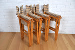 Load image into Gallery viewer, Vintage folding deck chairs / pinstripe canvas &amp; timber
