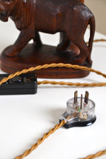 Load image into Gallery viewer, Vintage Teak Lion carved figured lamp
