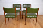Load image into Gallery viewer, Mid century set 4 dining chairs T.H Brown 1960s - original green!
