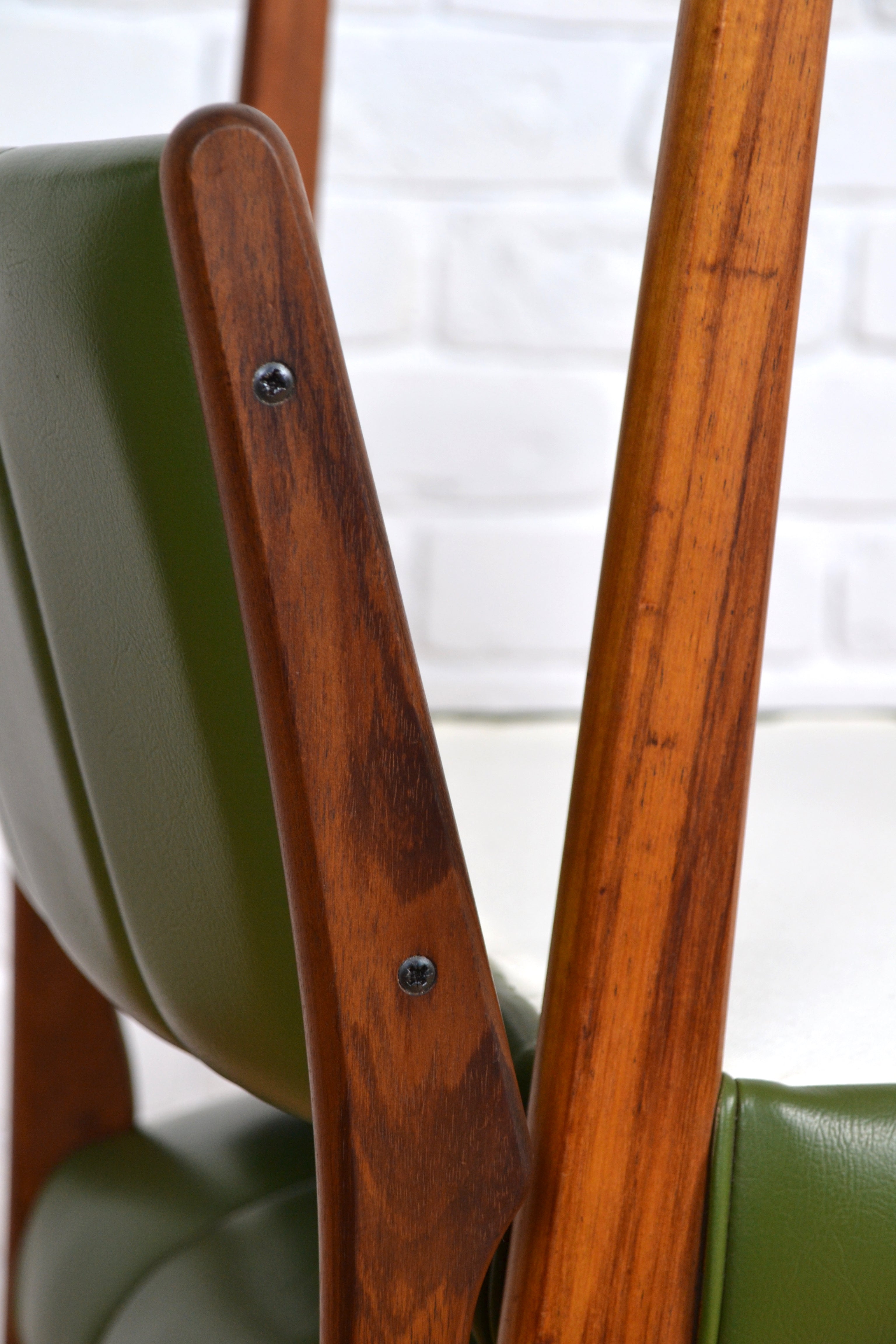 Mid century set 4 dining chairs T.H Brown 1960s - original green!