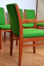 Load image into Gallery viewer, Restored set six Vintage Parker dining chairs - Eco green wool
