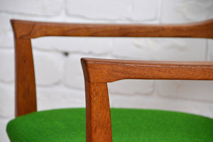 Restored set six Vintage Parker dining chairs - Eco green wool