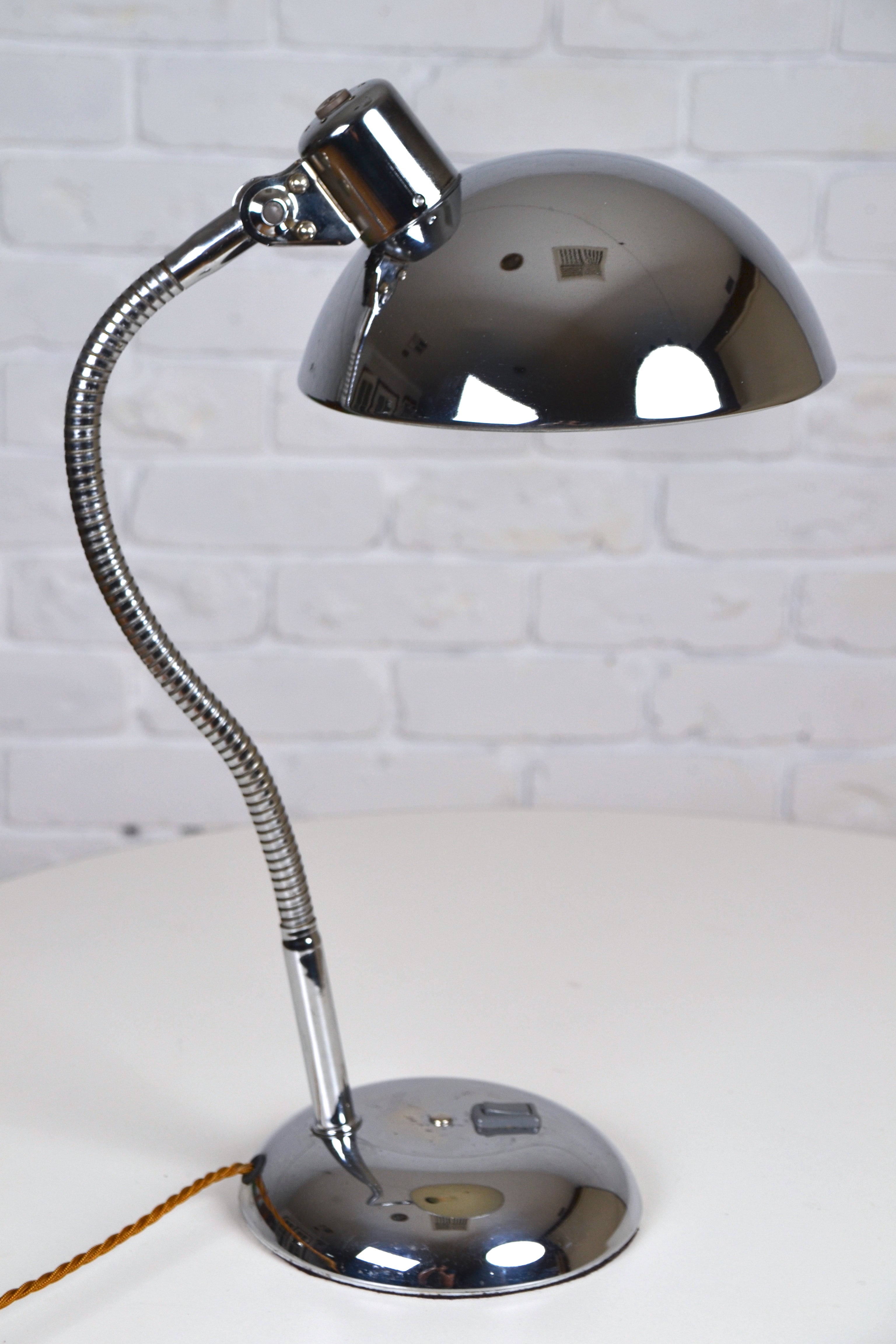 Vintage Kasier Leuchten German lamp in chrome / Christian Dell / Bauhaus design