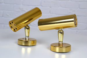 Pair vintage brass spot lamps / wall sconces