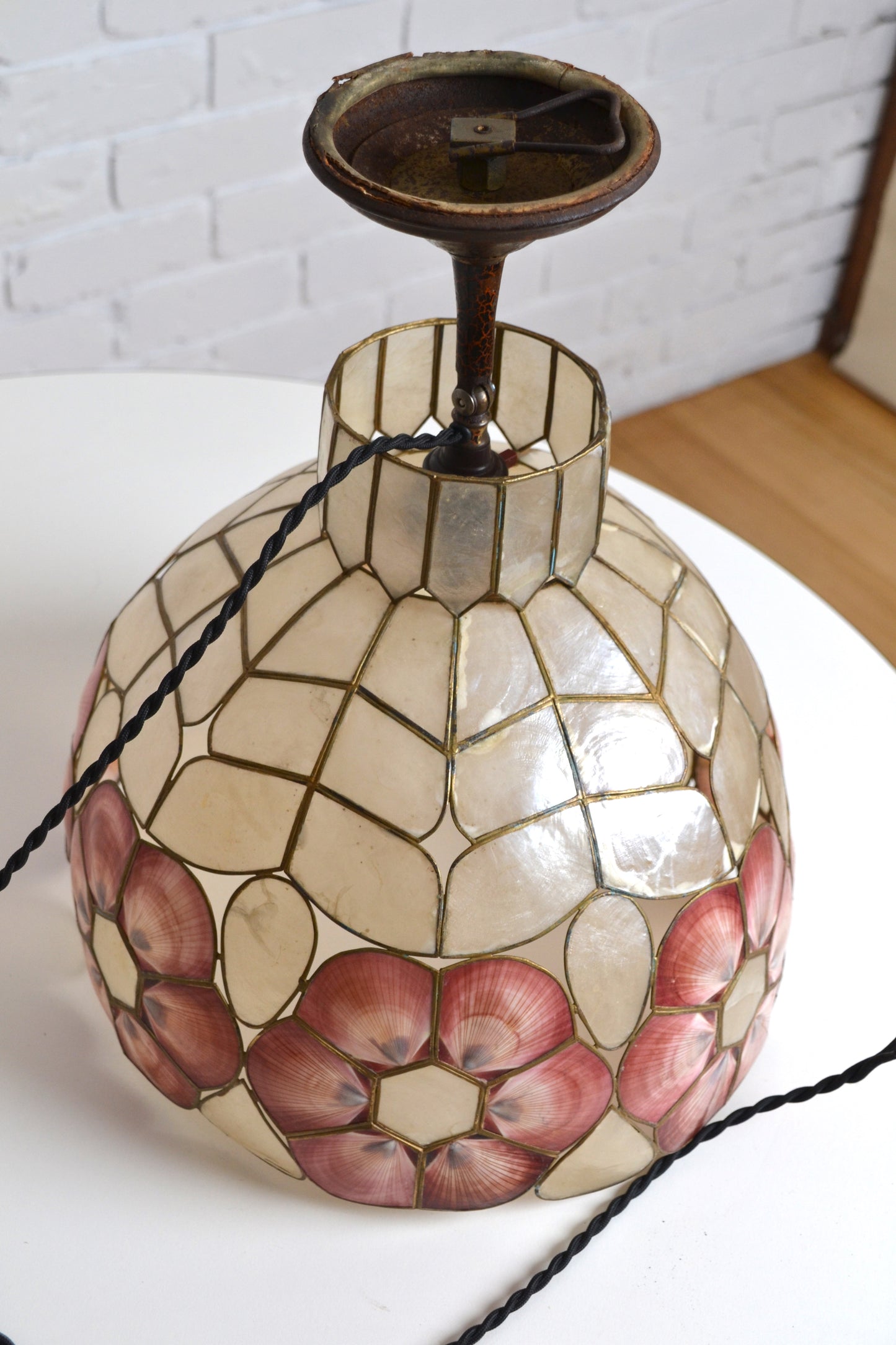 Rare Art Deco Sea Shell pendant light - Alpha Lite Sydney c1940s