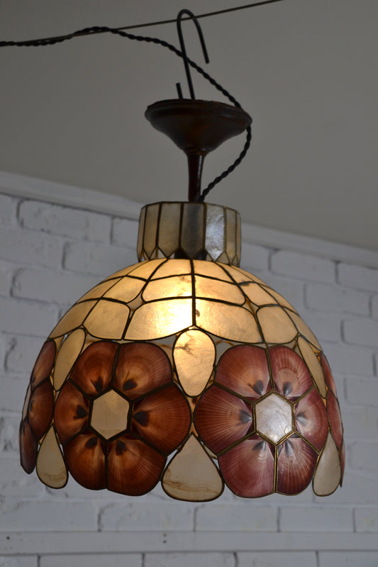 Rare Art Deco Sea Shell pendant light - Alpha Lite Sydney c1940s