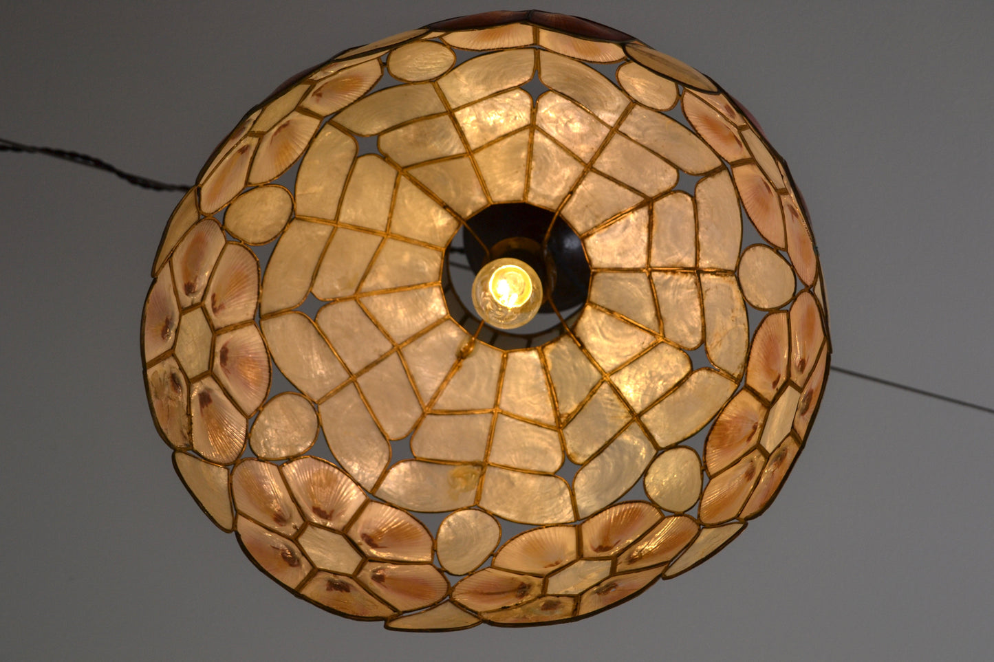 Rare Art Deco Sea Shell pendant light - Alpha Lite Sydney c1940s