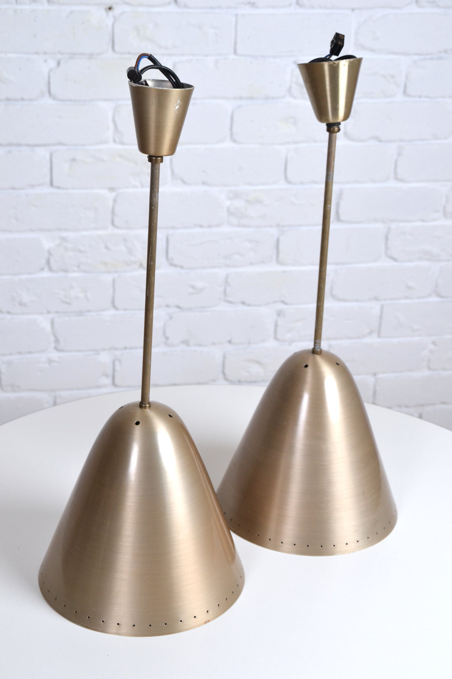 Pair BECO pendant light Australian Mid century by BECO Brown Evans & Co