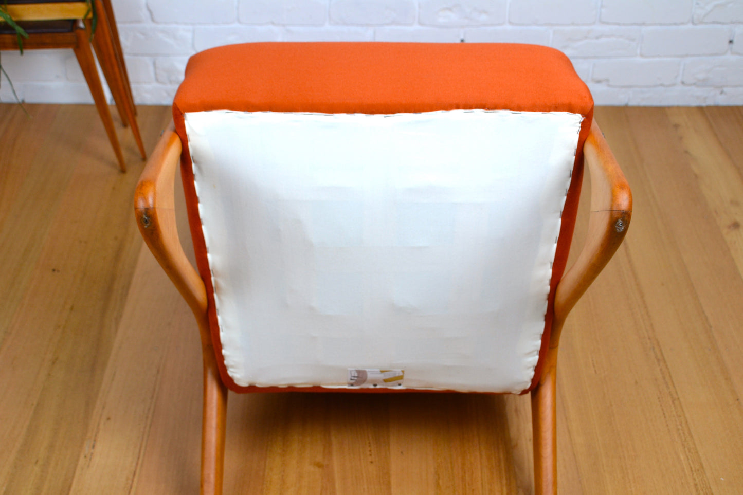 Stunning *Rare Mid century Italian wingback armchair - restored pure wool