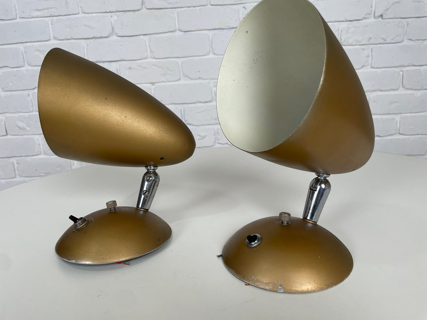 Pair BECO Australian Mid century wall sconce light / lamp - Brown Evans & Co